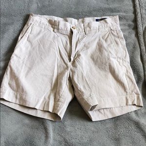 Striped Khaki Polo Shorts 6”
